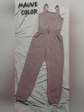 Abercrombie Kids YPB Mauve Sleeveless Drawstring Jumpsuit